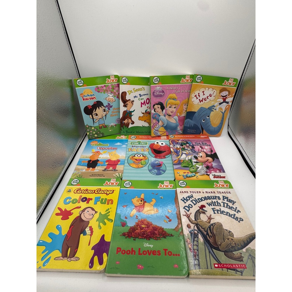 LeapFrog Tag Junior Board Book Lot Disney Pooh Sesame Street Dr Seuss 10 Books
